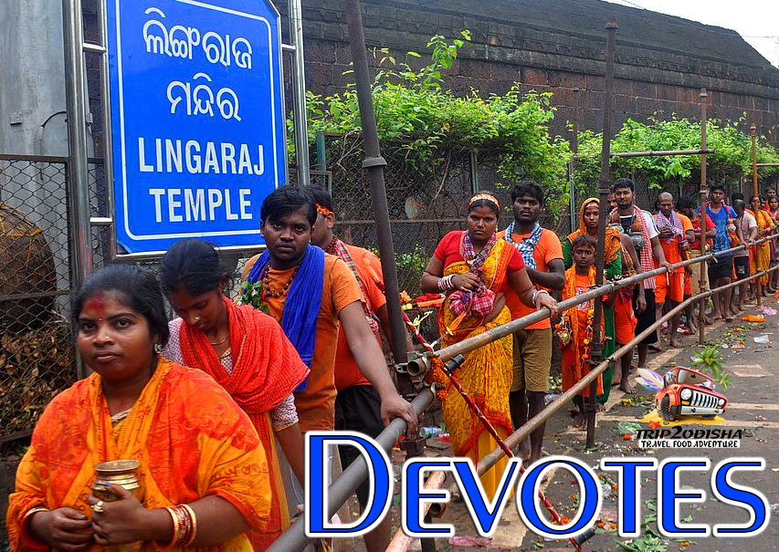 Devotees participating in Bol Bom Yatra during the auspicious month of Srabana, carrying holy water to pour on Shiva Lingas across Odisha